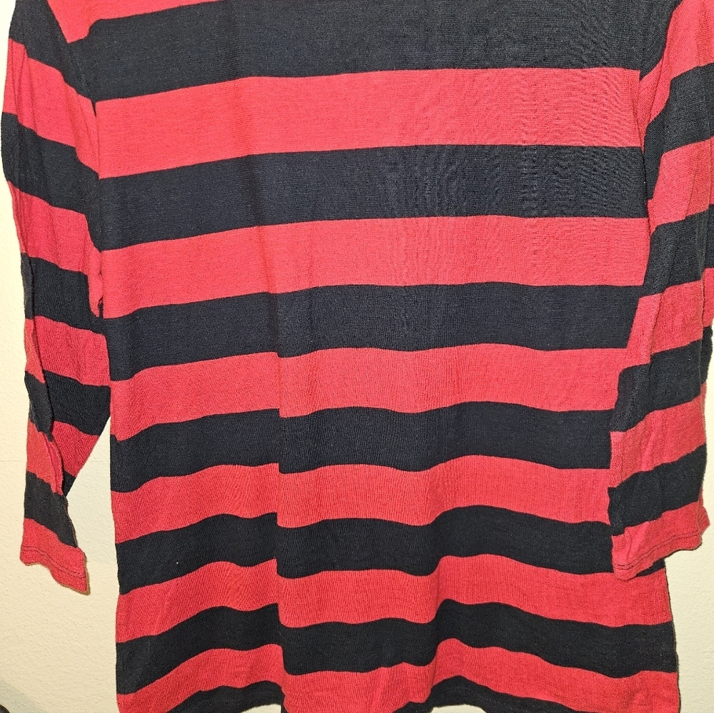 JCP Womans Striped 3/4 Sleeve Top Size Xl - Picture 12 of 14